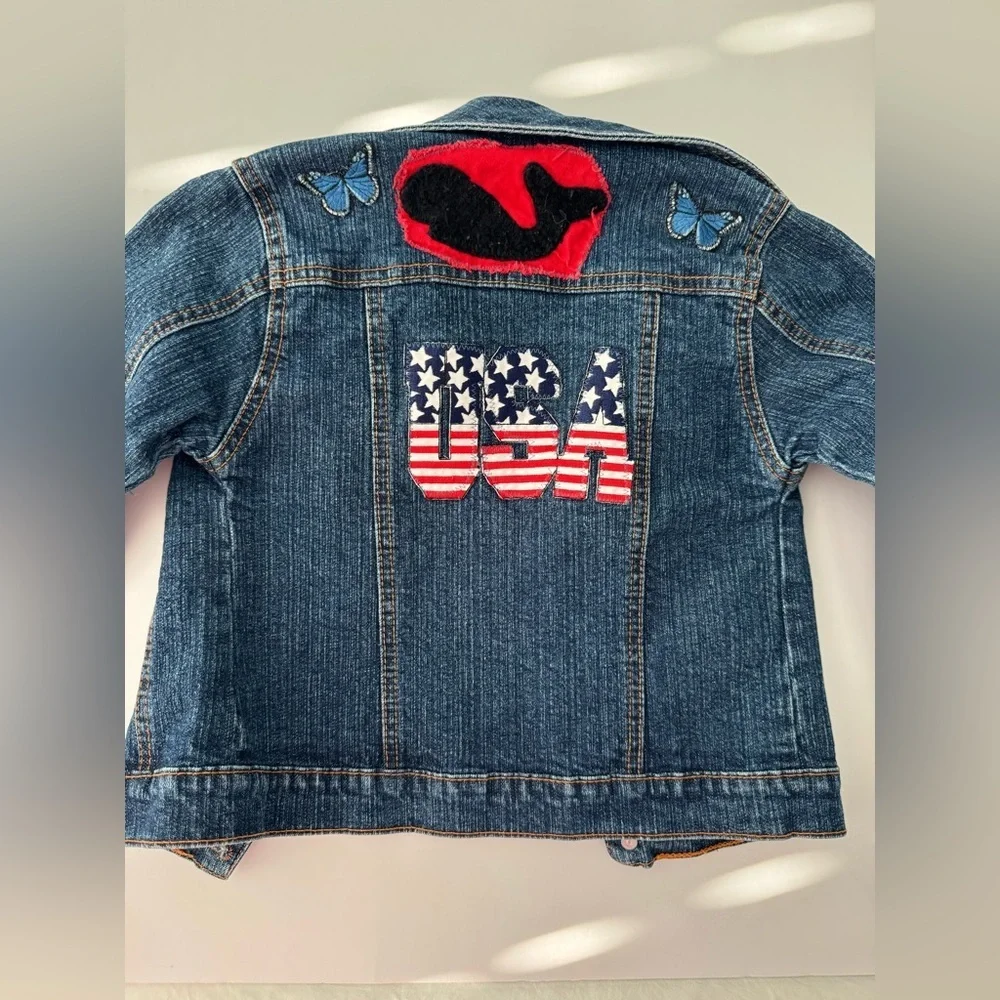 Cheryl Fudge Kids Denim Jacket Embroidered Details Size 6